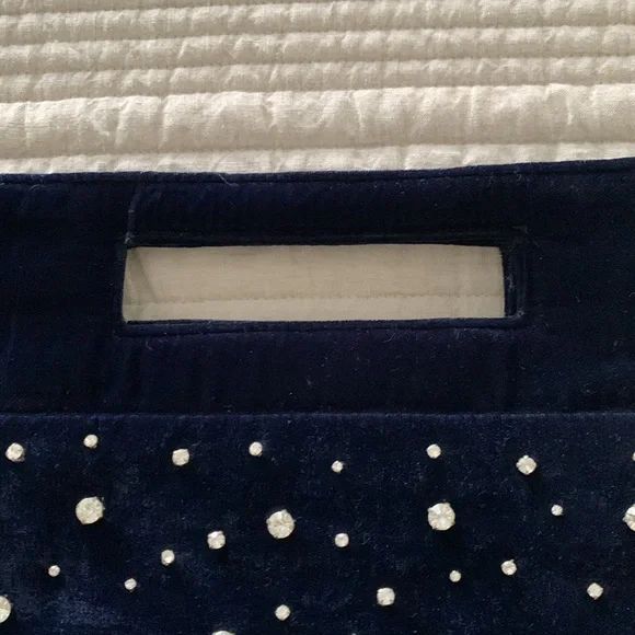 NWT Anthropologie navy blue velvet purse - Picture 6 of 11